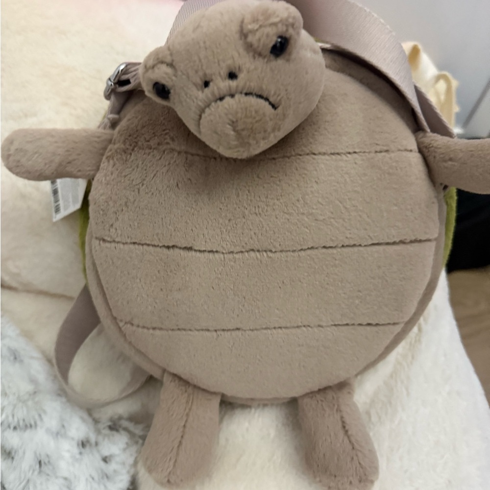Jellycat Beige Plush Turtle Crossbody Bag